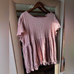 Urban Outfitters Textured Baby Doll Bohemian Blouse Medium